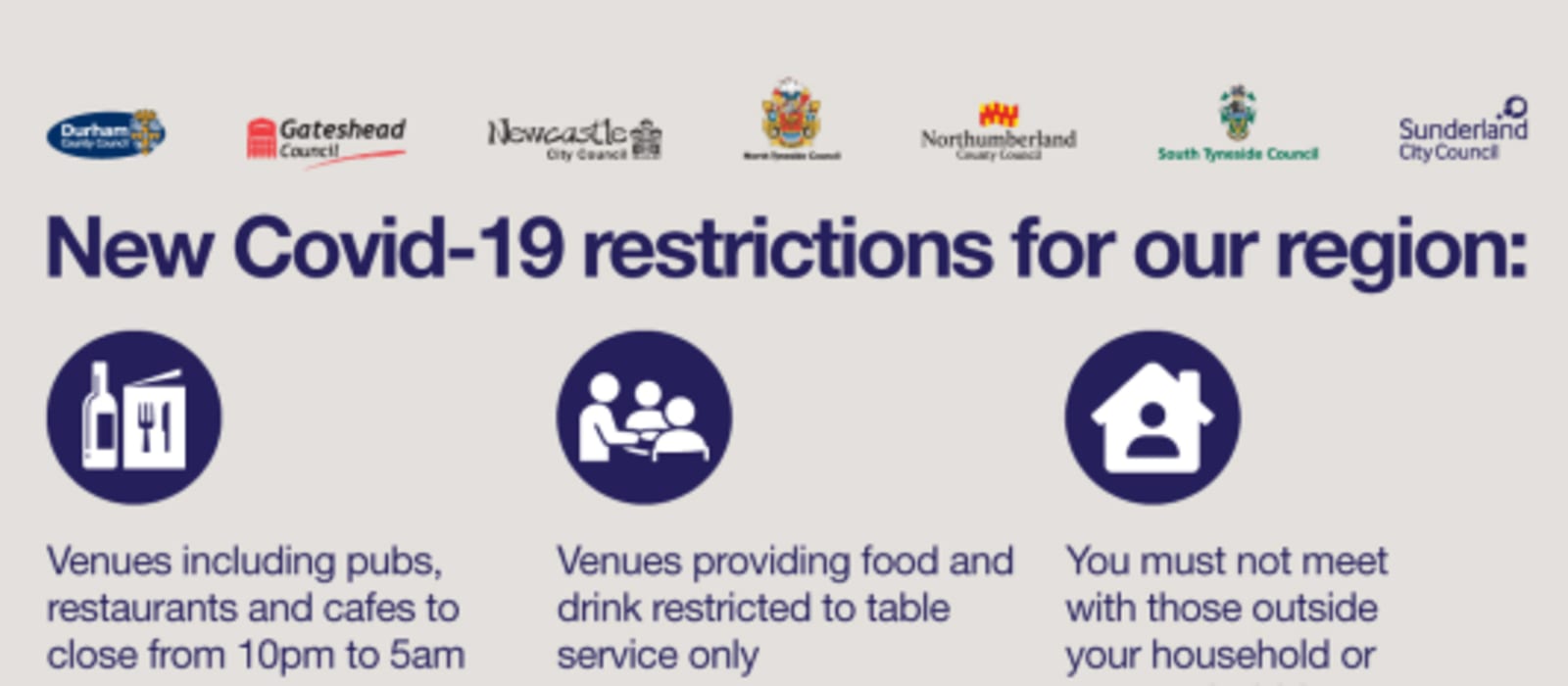 New Covid-19 restrictions in force for the North East